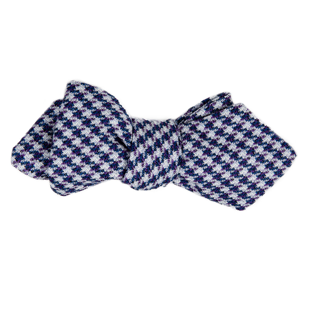 Royale blue white houndstooth bow tie Mill City Fineries 