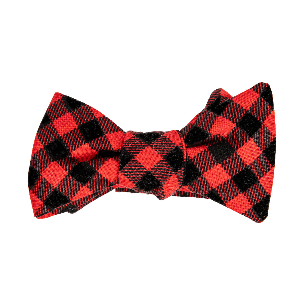 Red Black plaid bow tie Mill City Fineries