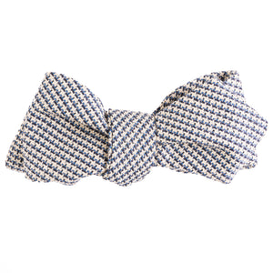 Navy & Tan Houndstooth Bow Tie