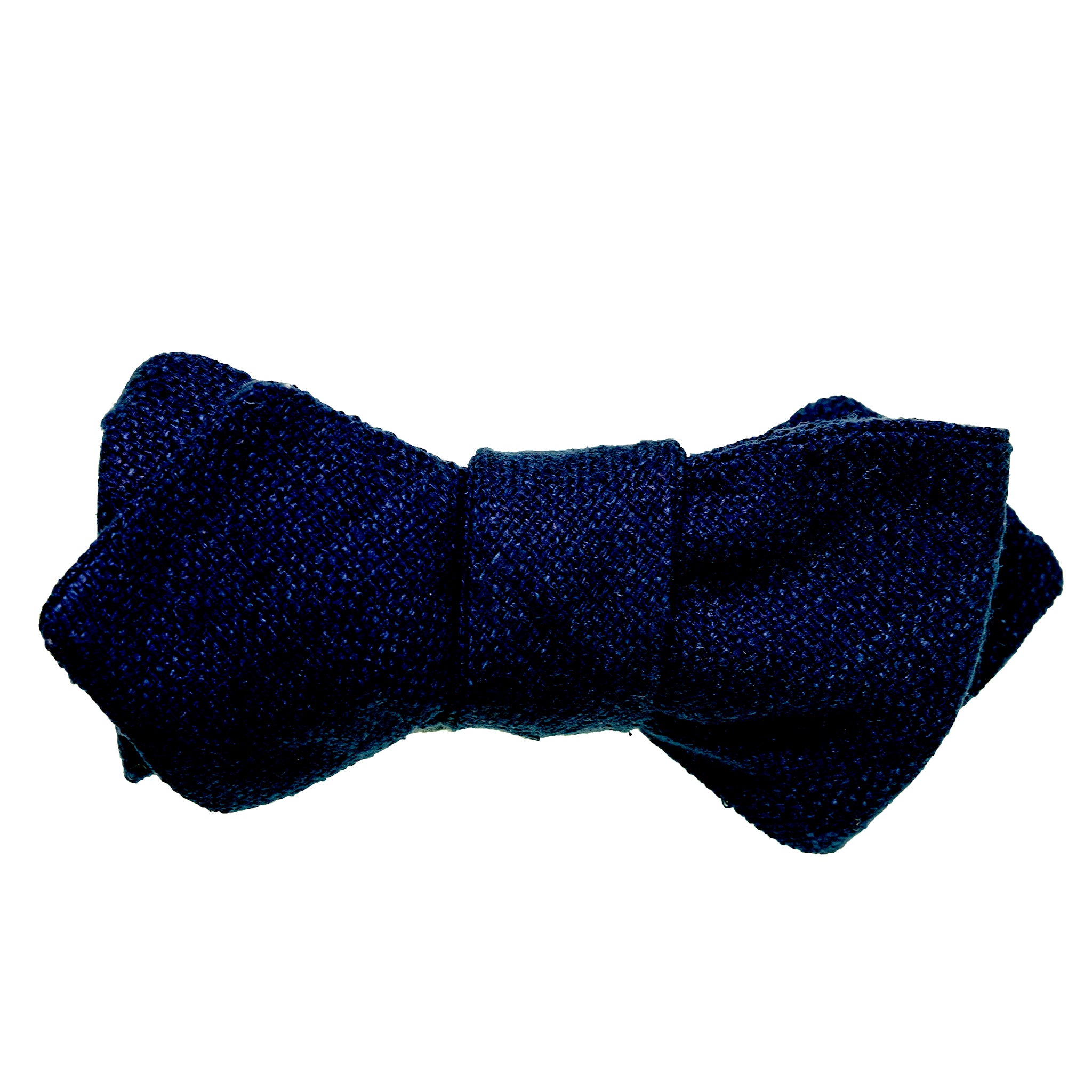 Deep Navy Raw Silk Bow Tie
