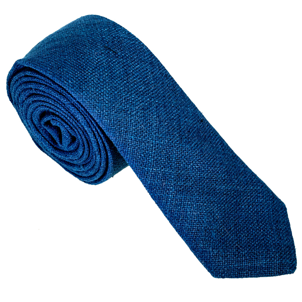 Deep Navy Raw Silk Necktie