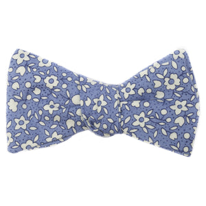 Azure Floral Bow Tie