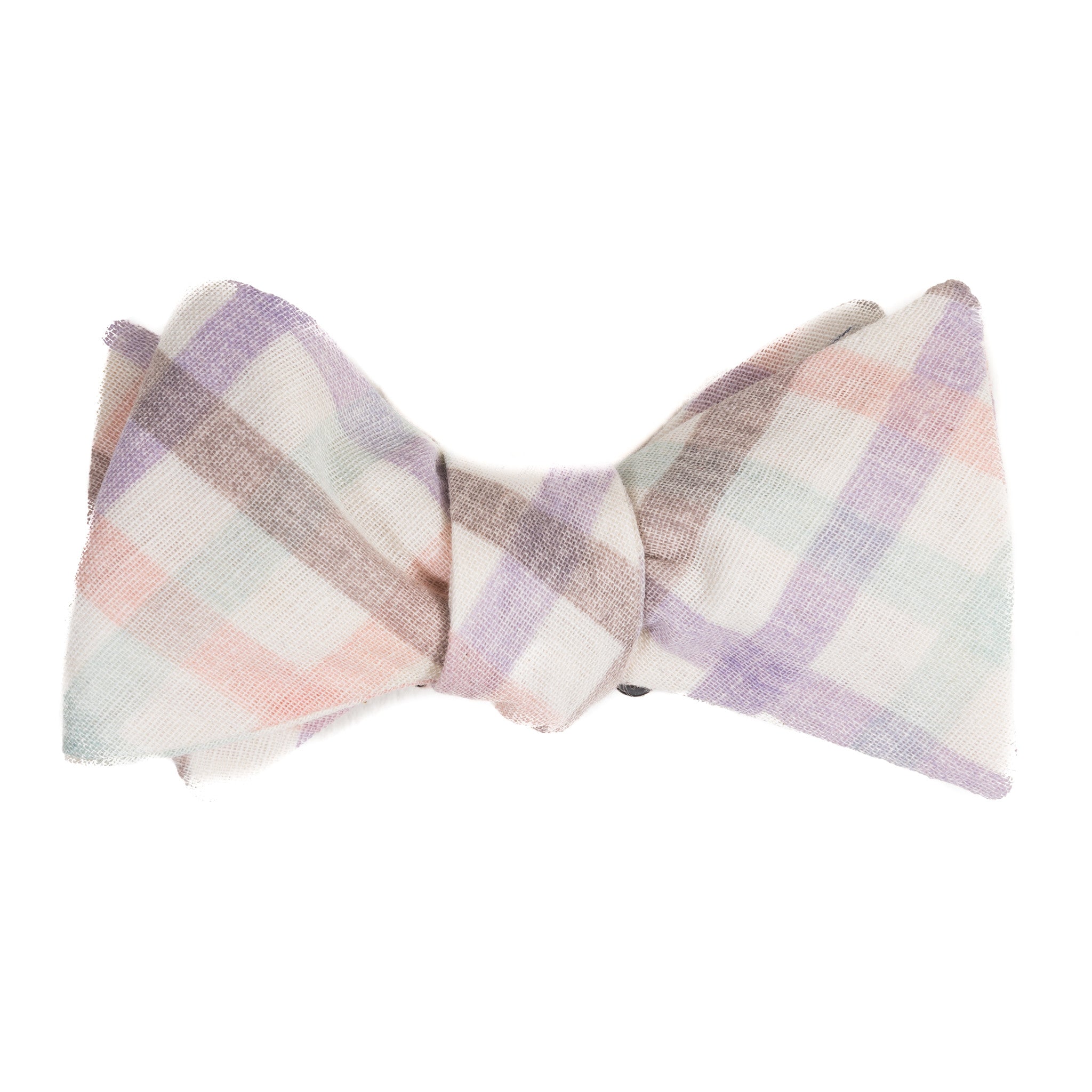 light purple, pink and green plaid bow tie from Mill City Fineries