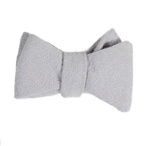 light gray cotton linen bow tie from Mill City Fineries