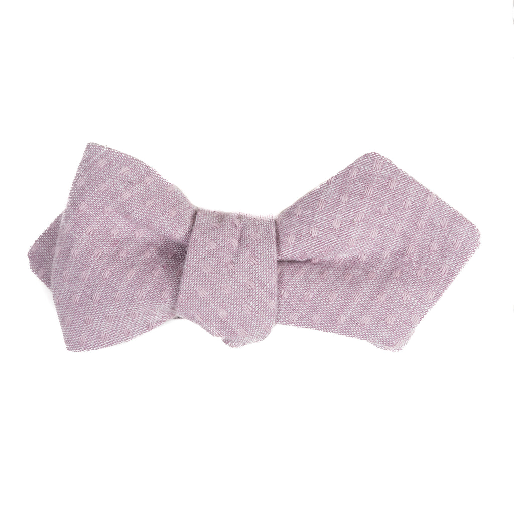 mauve purple cotton bow tie with subtle color matching dots