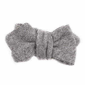 Olive & Gray Tweed Diamond Point Bow Tie