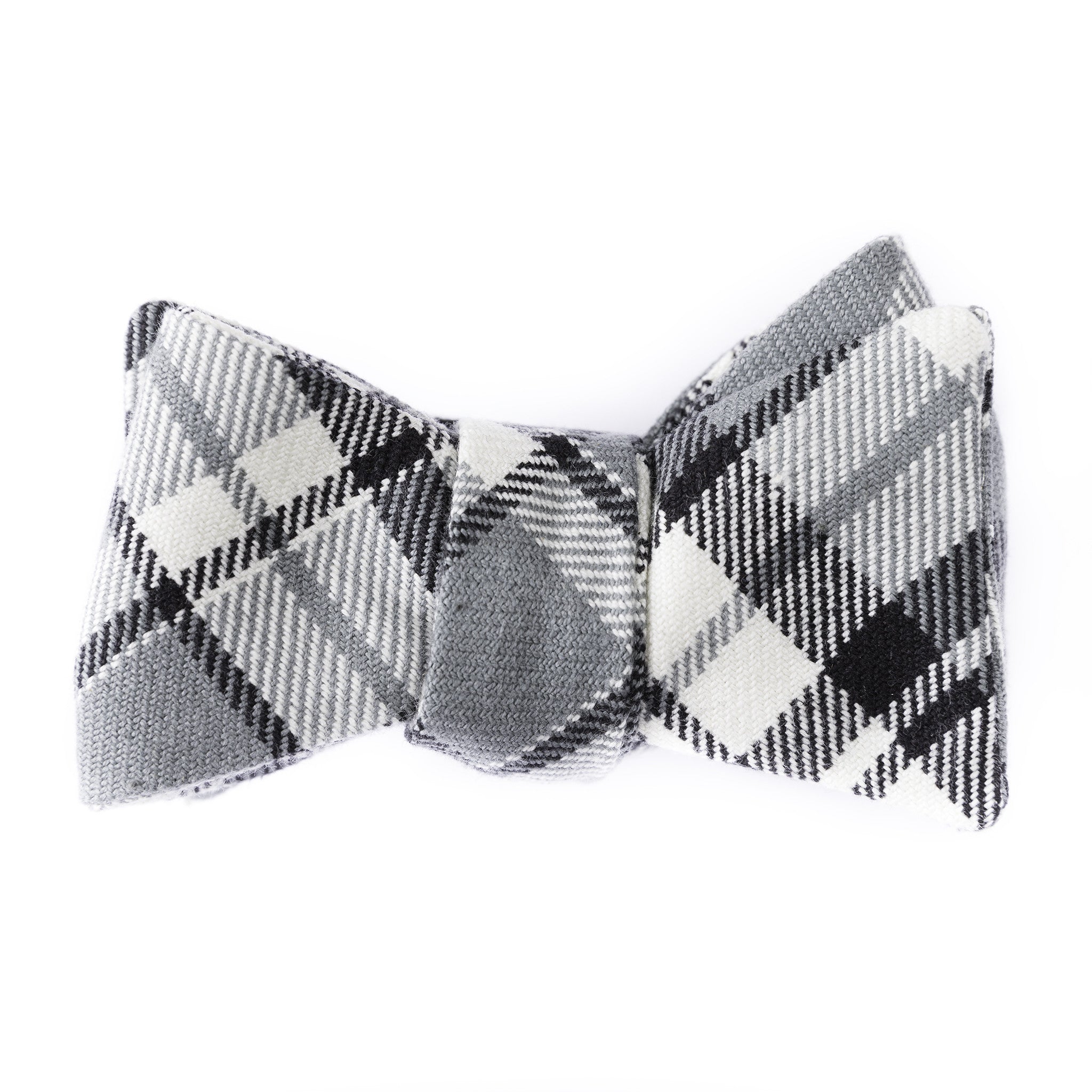 Charcoal Plaid Bow Tie