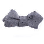 Gray Chambray Multi Dot Bow Tie (Diamond Point or Traditional)